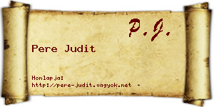 Pere Judit névjegykártya